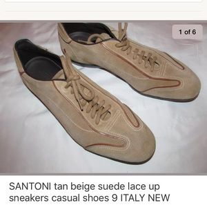 santoni suede sneakers